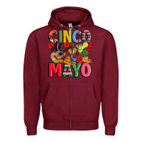 Burgundy cinco de mayo Zipper Hoodie - JahusDesignShop