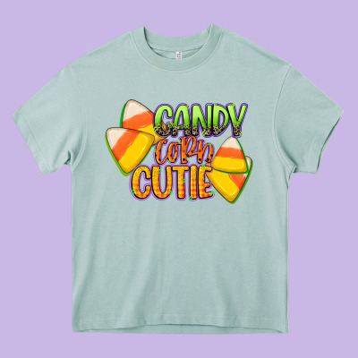 Candy Corn Cutie Heavy Core Tee Designed By Cowgirlartshop