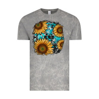 Cloud Rock sunflower cowhide and turquoise patches Vintage Tee - RanaPortraitStore