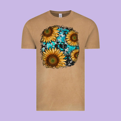 Sunflower Cowhide And Turquoise Patches Vintage Tee Designed By Ranaportraitstore