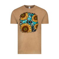 Vintage Camel sunflower cowhide and turquoise patches Vintage Tee - RanaPortraitStore