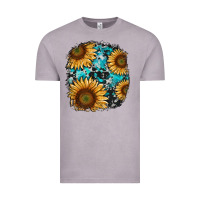 Vintage Zinc sunflower cowhide and turquoise patches Vintage Tee - RanaPortraitStore