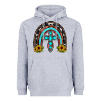 Heather Grey cross rainbow Heavyweight Hoodie - JahusDesignShop