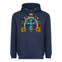 Navy cross rainbow Heavyweight Hoodie - JahusDesignShop