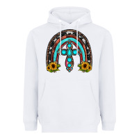 White cross rainbow Heavyweight Hoodie - JahusDesignShop