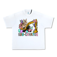 White Egg Cavator Easter Urban Heavy Tee - BundleAndBundleShop