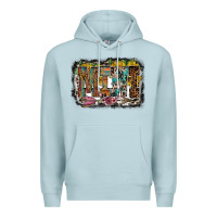 Blue Mist mini western Premium Hoodie - RacoonDesign