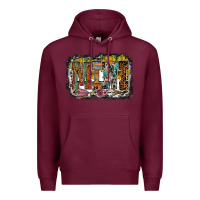 Burgundy mini western Premium Hoodie - RacoonDesign