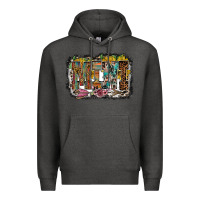 Charcoal Heather mini western Premium Hoodie - RacoonDesign