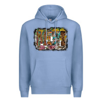 Colony Blue mini western Premium Hoodie - RacoonDesign