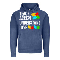 Vintage Denim Teach Accept Understand Love Vintage Hoodie - CowhideDigitalArt