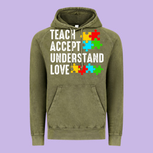 Teach Accept Understand Love Vintage Hoodie Designed By Cowhidedigitalart