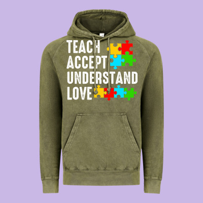 Teach Accept Understand Love Vintage Hoodie Designed By Cowhidedigitalart