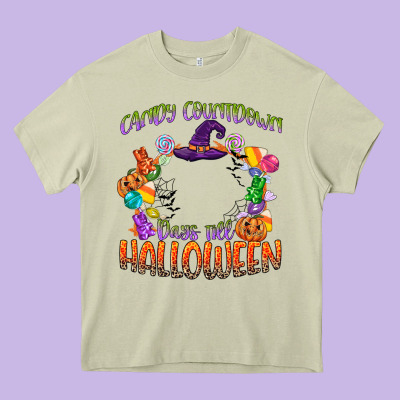 Candy Countdown Days Till Halloween Heavy Core Tee Designed By Cowgirlartshop