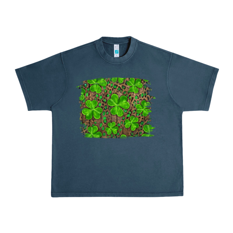 St Patrick's Day Shamrock And Leopard Distressed Urban Heavy Tee by RanaPortraitStore | Teevron