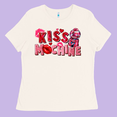 Kiss Machine Valentine's Day Ladies Tee Designed By Fadigitalartstudio