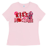 Bubblegum Pink Kiss machine Valentine's Day Ladies Tee - FaDigitalArtStudio