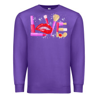 Purple makeup artist t  shirt makeup artist love cosmetician fashion t  shirt Premium Sweatshirt - linhVisuals