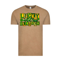 Vintage Coffee Lucky and blessed St. Patricks Day Vintage Tee - FaDigitalArtStudio