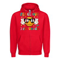 Red peace out 2024 3rd grade Zipper Hoodie - JahusDesignShop