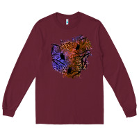 Burgundy halloween patch  4 Long Sleeve Tee - BundleAndBundleShop