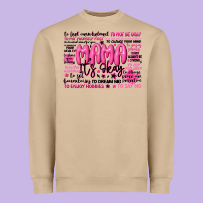Mama Its Okay Typography Heavyweight Sweatshirt Designed By Jahusdesignshop