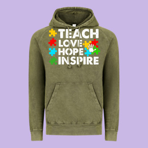 Teach Love Hope Inspire Vintage Hoodie Designed By Cowhidedigitalart