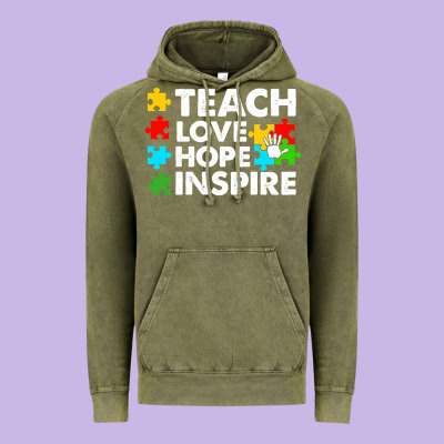 Teach Love Hope Inspire Vintage Hoodie Designed By Cowhidedigitalart