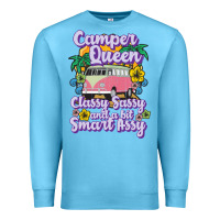 Ocean Blue camp camping camper queen classy sassy and a bit smart assycamper camp Premium Sweatshirt - linhVisuals