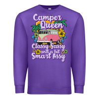 Purple camp camping camper queen classy sassy and a bit smart assycamper camp Premium Sweatshirt - linhVisuals