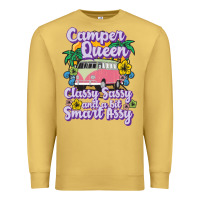 Antique Gold camp camping camper queen classy sassy and a bit smart assycamper camp Premium Sweatshirt - linhVisuals