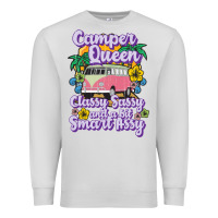Dove Grey camp camping camper queen classy sassy and a bit smart assycamper camp Premium Sweatshirt - linhVisuals