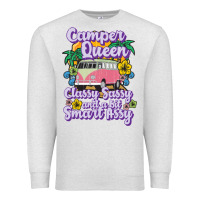 Oatmeal Heather camp camping camper queen classy sassy and a bit smart assycamper camp Premium Sweatshirt - linhVisuals