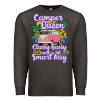 Smoke camp camping camper queen classy sassy and a bit smart assycamper camp Premium Sweatshirt - linhVisuals