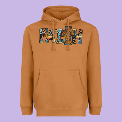 Faith Cross Heavyweight Hoodie Designed By Jahusdesignshop