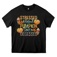 Black stressed blessed pumpkin spice obsessed Heavy Core Tee - CowGirlArtShop