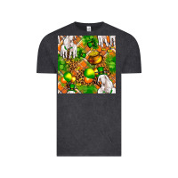 Vintage Black St. Patrick's Goat Family With Balloons Seamless Vintage Tee - FaDigitalArtStudio