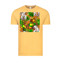 Vintage Mustard St. Patrick's Goat Family With Balloons Seamless Vintage Tee - FaDigitalArtStudio