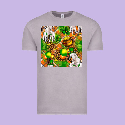 St. Patrick's Goat Family With Balloons Seamless Vintage Tee Designed By Fadigitalartstudio