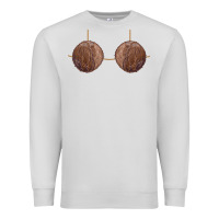 Dove Grey coconut bra easy adult halloween tiki party costume t shirt Premium Sweatshirt - linhVisuals