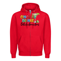 Red cinco de drinko bitchchoahos Zipper Hoodie - JahusDesignShop