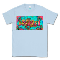 Dusty Blue dreamer with butterfly and tie dye  licance  plate Classic Tee - Artiststas