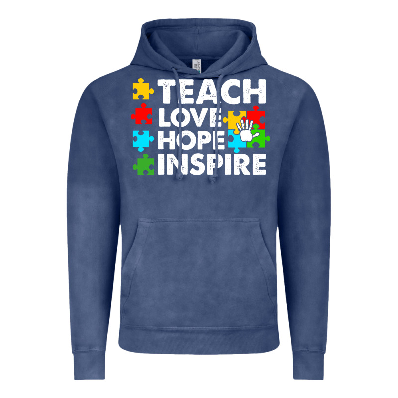 Teach Love Hope Inspire Vintage Hoodie by CowhideDigitalArt | Teevron