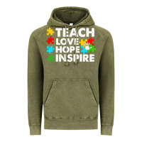 Vintage Olive Teach Love Hope Inspire Vintage Hoodie - CowhideDigitalArt