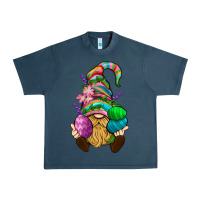 Midnight Navy Easter Holding Eggs Gnome Urban Heavy Tee - BundleAndBundleShop