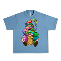 Pebble Blue Easter Holding Eggs Gnome Urban Heavy Tee - BundleAndBundleShop