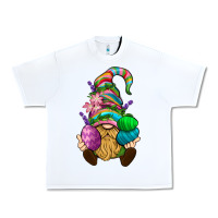 White Easter Holding Eggs Gnome Urban Heavy Tee - BundleAndBundleShop