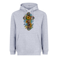 Heather Grey cross Heavyweight Hoodie - JahusDesignShop