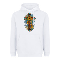 White cross Heavyweight Hoodie - JahusDesignShop