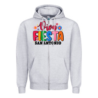 Heather Grey viva fiesta san antonio Zipper Hoodie - JahusDesignShop